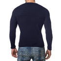 Men Pleated Stitching Knitted Sweater