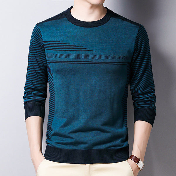 Men Long-sleeved Round Neck Thin Sweater