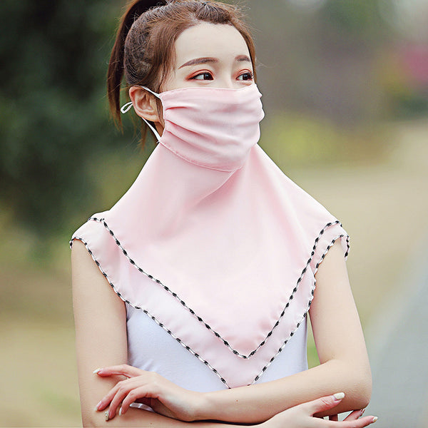 Women Chiffon One-Piece Mask Scarf