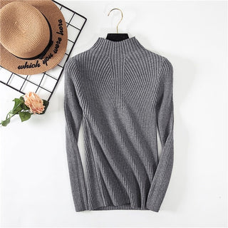 Buy gray Women Threaded High-Neck Sweater