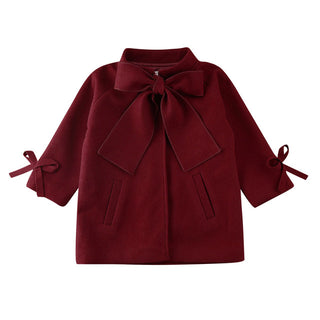 Buy red Kids Long Woolen Trench Coat