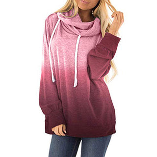 Buy red Women Multi-Colored Gradient Hoodie