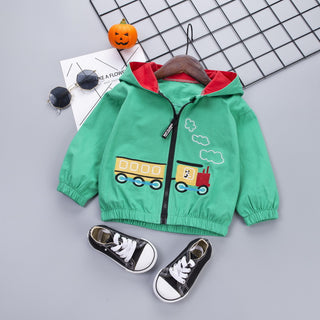 Buy green Boys Cartoon Train Jacket