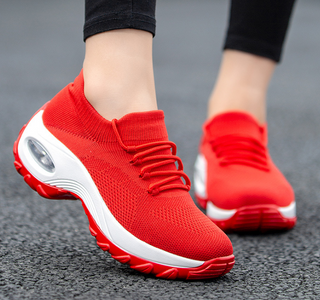 Buy red Women&#39;s Flying Socks Casual Running Shoes