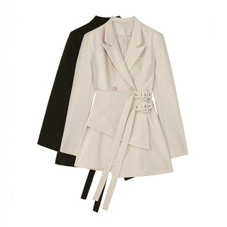 Women Girdle Design Belted Blazer