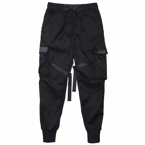 Men Ribbons Harem Joggers Cargo Pants