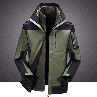 Buy green Men Thick Two-Piece Detachable Jacket