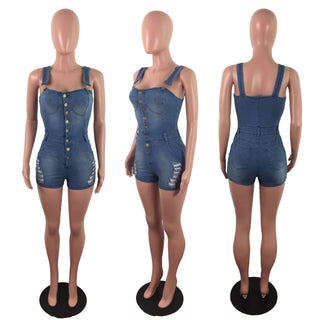 Women's Denim Slim Jumpsuit