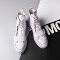 Men Leather High-Top Microfiber Sneakers