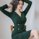 Women Green Blazer Mermaid Dress