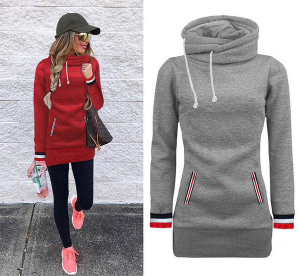 Long Sleeve Pullover Slim Fit Lengthened Hoodie