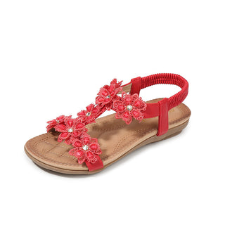 Buy red Women T-Shaped Floral Sandals