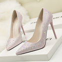 Elegant Stiletto Rhinestone Pointed Toe Heels