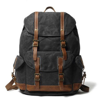 Buy black Outdoor Canvas Travel Backpack