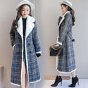 Women Long Cotton Wool Lined Blazer Cardigan Coat