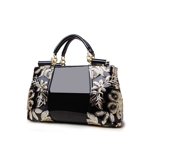 Women Floral Shiny Luxury Handbag