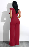 Side Shoulder Ruffled Jumpsuit