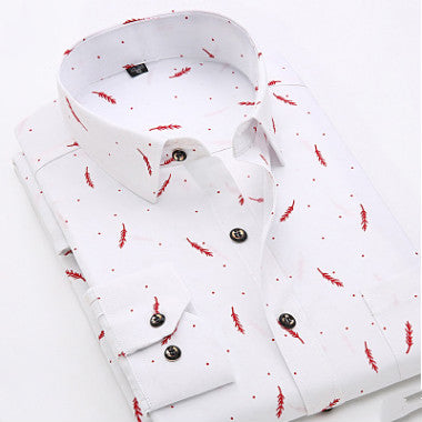 Men Floral Print Collared Shirt