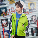 Kids Neon Polyester Hooded Coat