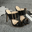 Imitation Leather Viscose Buckle Shoes