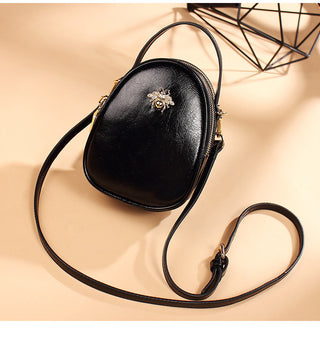 Buy black Insect-Clip Hard Leather Crossbody Bag