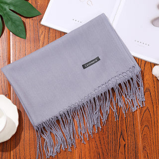 Buy light-gray Women Foulard Wrapped Neck Scarves