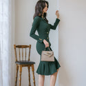 Women Green Blazer Mermaid Dress