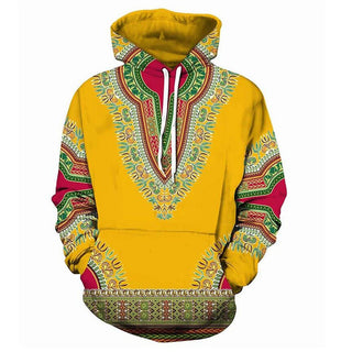 Buy yellow Men Ethnic Patterned Multi Colored Hoodie