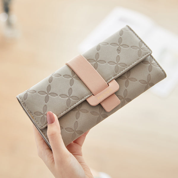 Women Floral Large Capacity Embossing Wallet