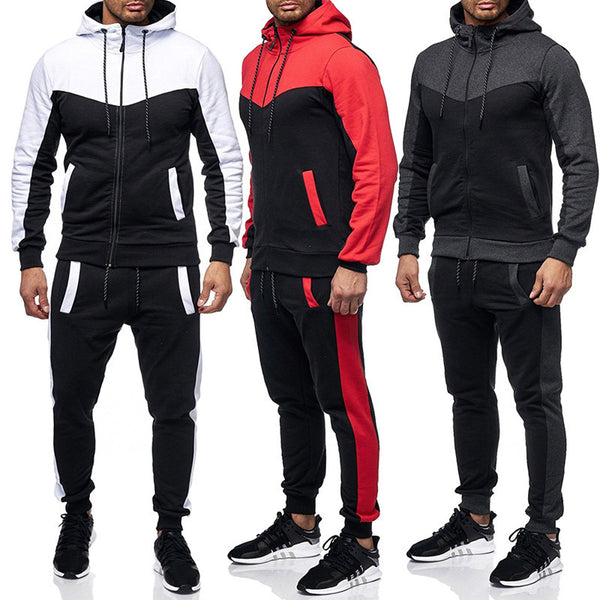 Men Casual Hooded Start Sweatshirt Suit