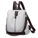 Soft Mid-Zipper Leather Backpack