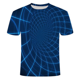 Buy xtl-249 Men Creative 3D Line Printing T-Shirt