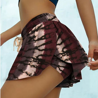 Buy brown Printed Tie Dye Elasticated Shorts