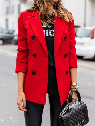 Buy red Double-Breasted Button Blazer