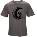 Men's Digging The Moon Print Casual T Shirt