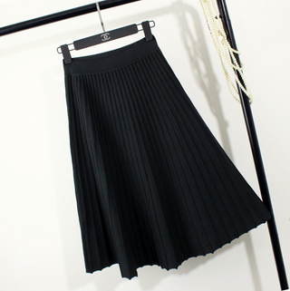 Buy black Women Solid Color Ruffled Skirt