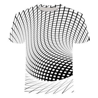 Buy xtl-250 Men Creative 3D Line Printing T-Shirt