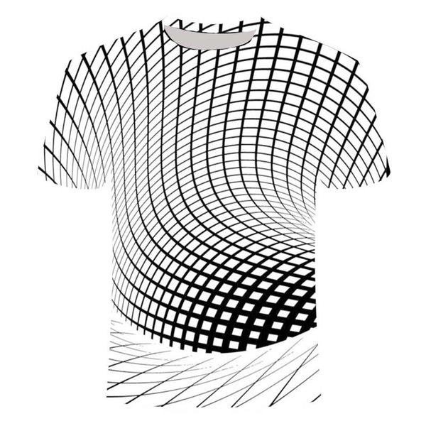 Men Creative 3D Line Printing T-Shirt