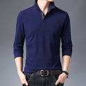 Men Mid Sleeve Solid Colored Polo Shirt