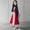 Girls Multi-color Stitching Fashion A-line Skirt