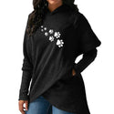 Women Paw Print Long Hoodie