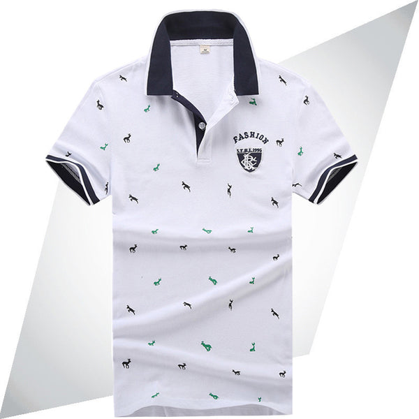 Men Lapel Cotton Polo Shirt