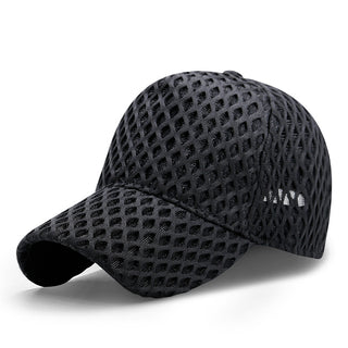 Buy black Unisex Hollow Mesh Domed Sun Hat