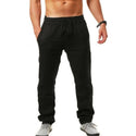 Men Cotton And Linen Loose Casual Sports Trousers