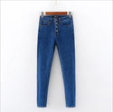 Women Lyocell High Waisted Button-up Jeans