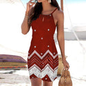 Halter Neck Printed Sleeveless Casual Dress