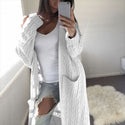 Long Double Pocket Full Body Twist Cardigan