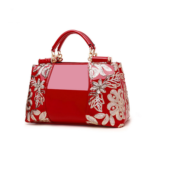 Women Floral Shiny Luxury Handbag