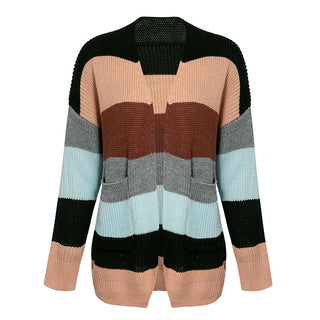 Women Multi-stripe Cotton Cardigan