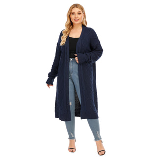 Buy blue Plus Size Weaved Blue Cardigan